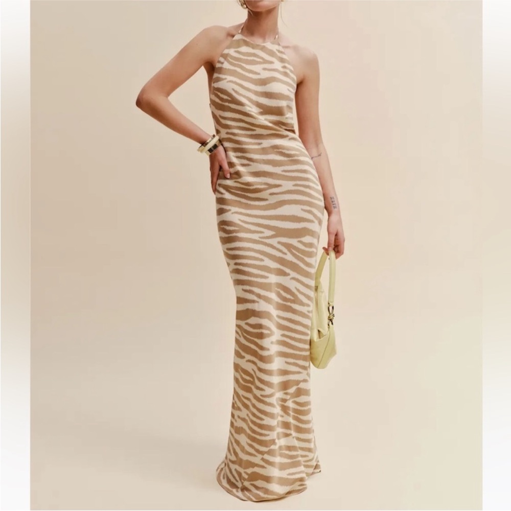 NEW NWT Reformation jeany silk dress Zebra